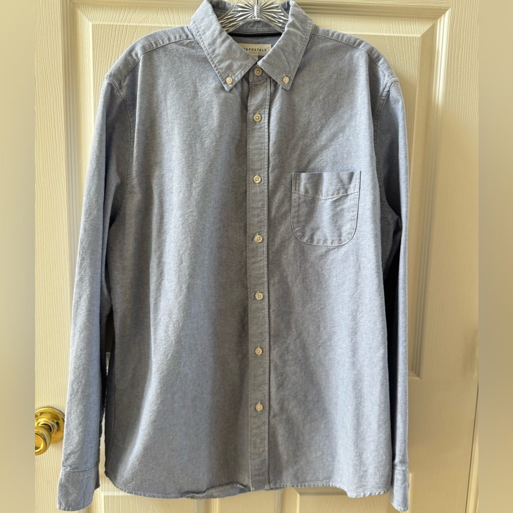 Aeropostale Men's Blue Button Down Shirt